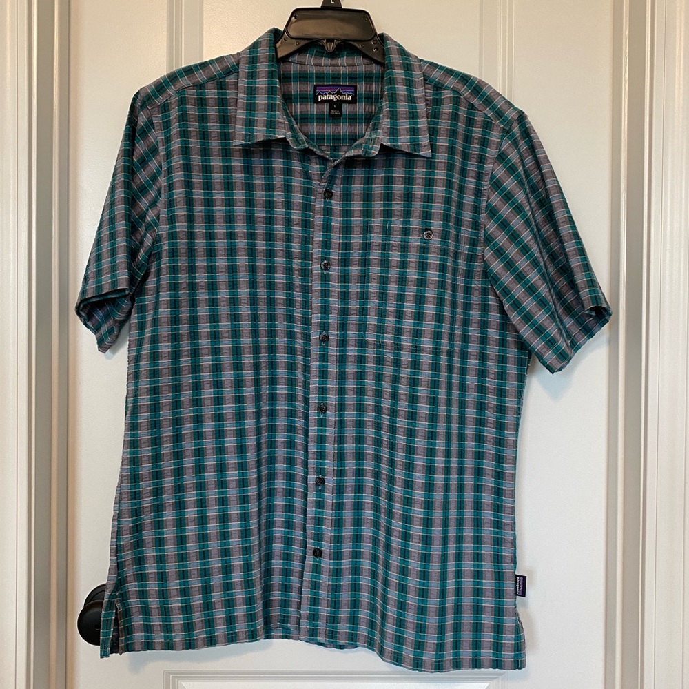 Patagonia SS A/C Plaid Sz L EUC